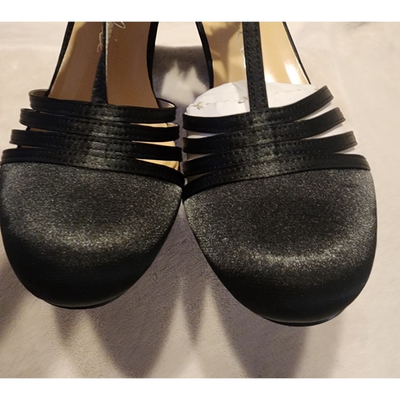 New Ellie Lucille Satin Dance Heels Black Size 10 - Picture 7 of 13